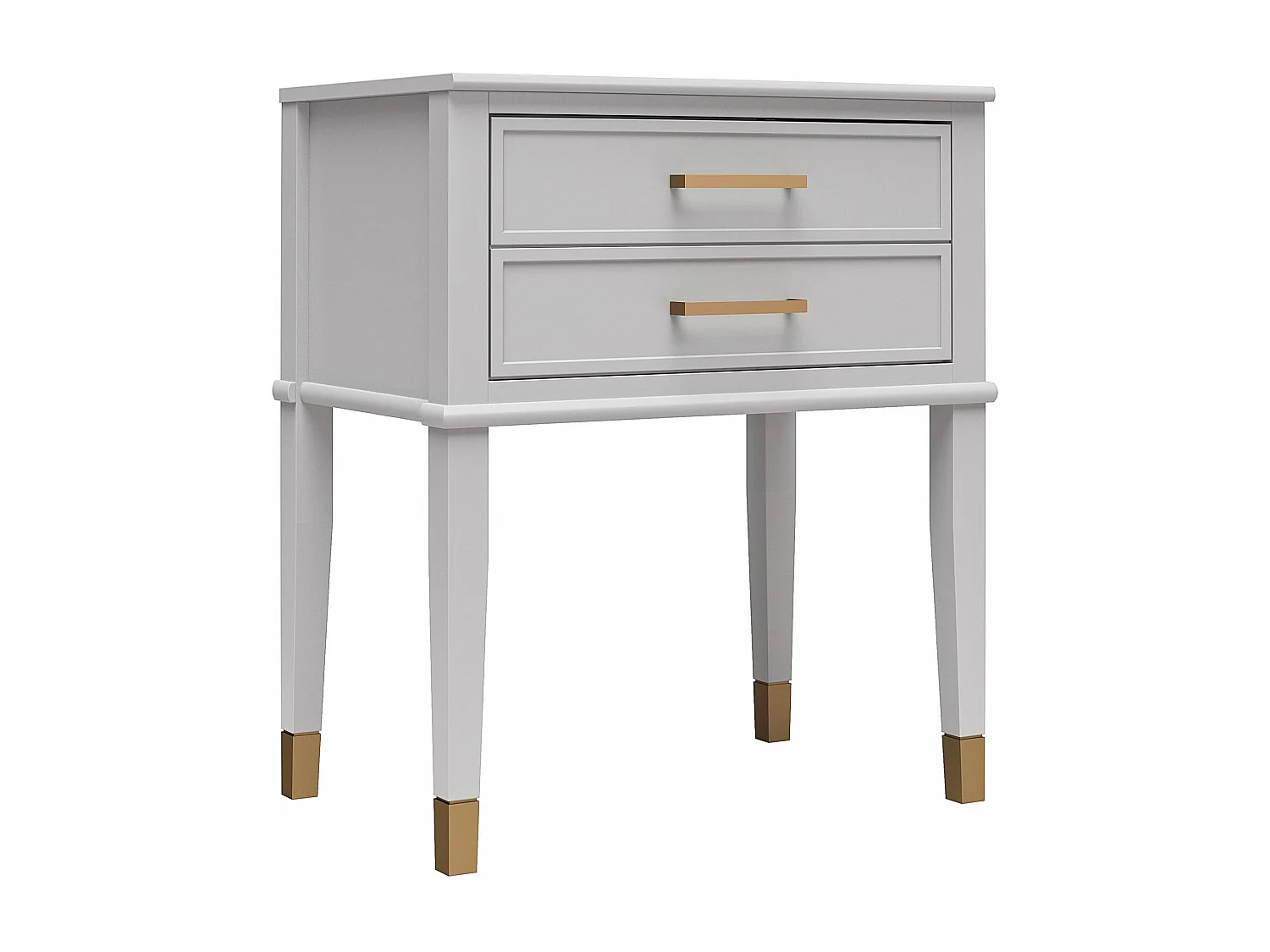 Blair | Mesa de apoio com 1 gaveta em preto - moldura dourada