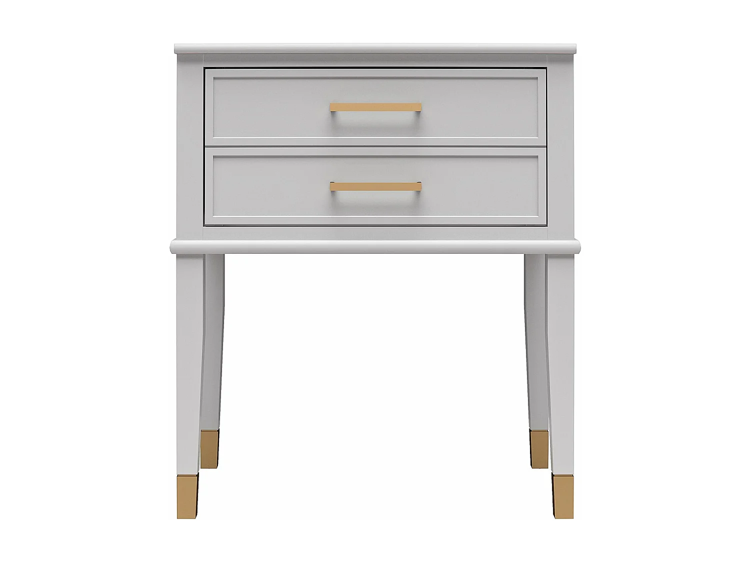 Westerleigh | Mesa Auxiliar con 1 Cajón en Gris - Pies y Tiradores Dorados