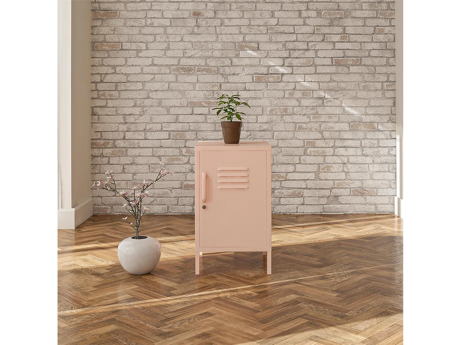 Mission District | Eindtafel met 1 Deur Roze Metaal