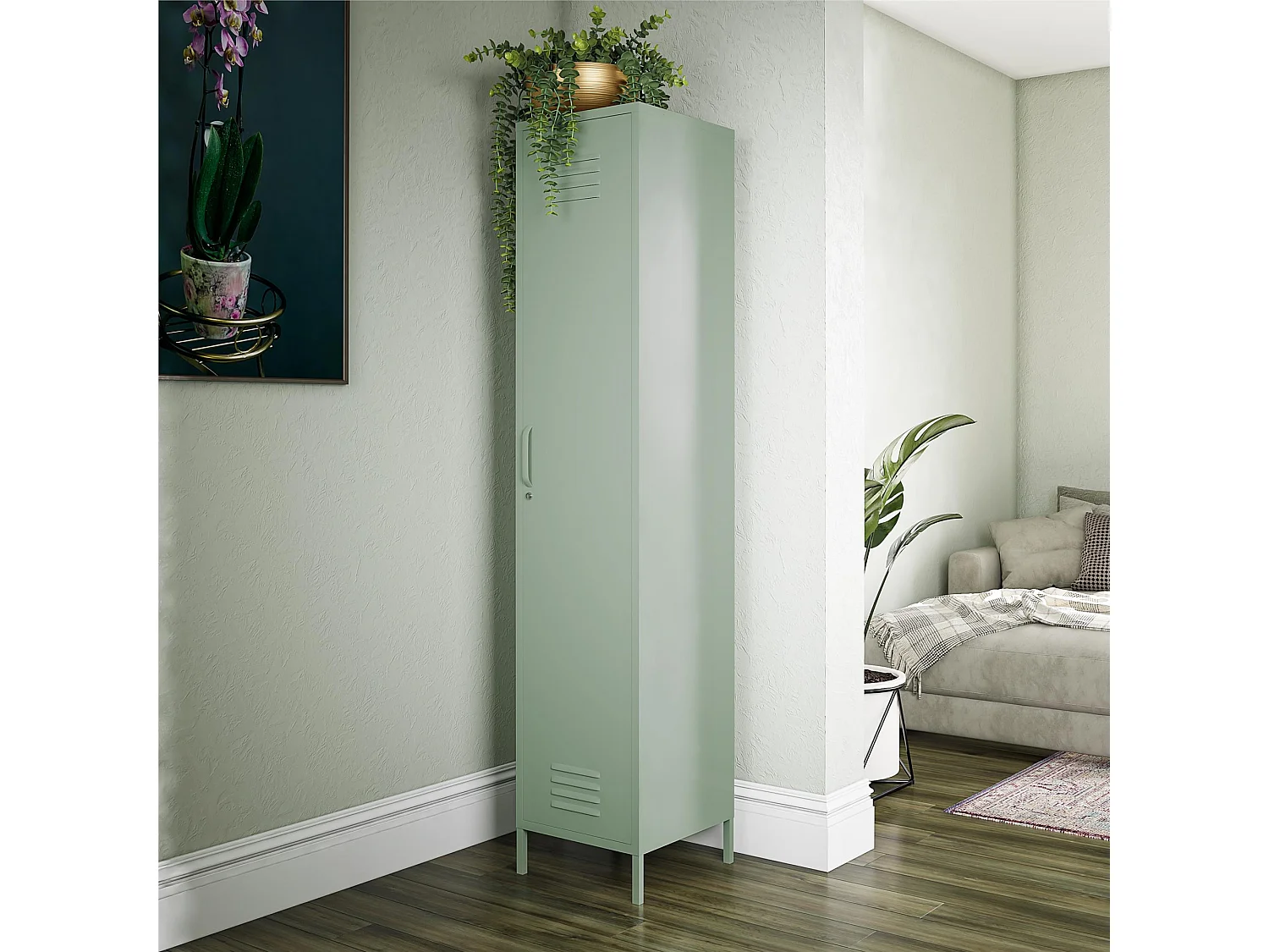 Mission District | Armoire vestiaire à 1 porte en métal vert