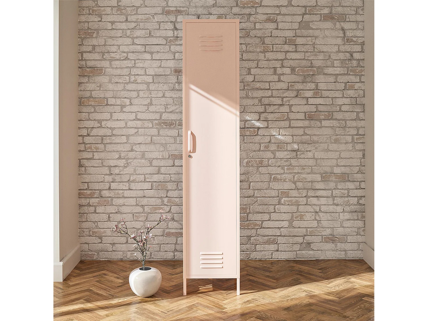 Mission District | Armoire vestiaire à 1 porte en métal rose