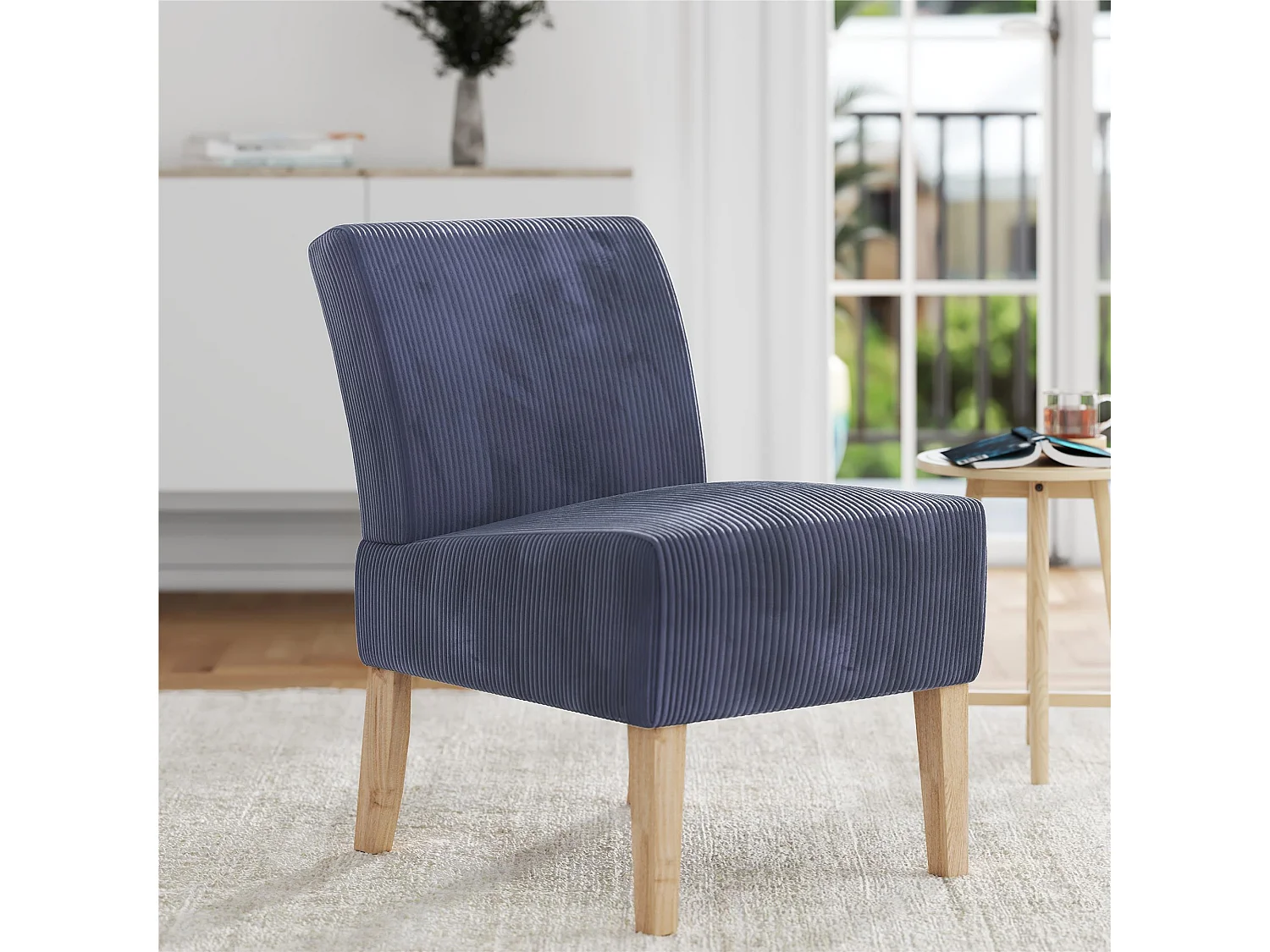 Hazen | Loungestoel in Marineblauwe Stof