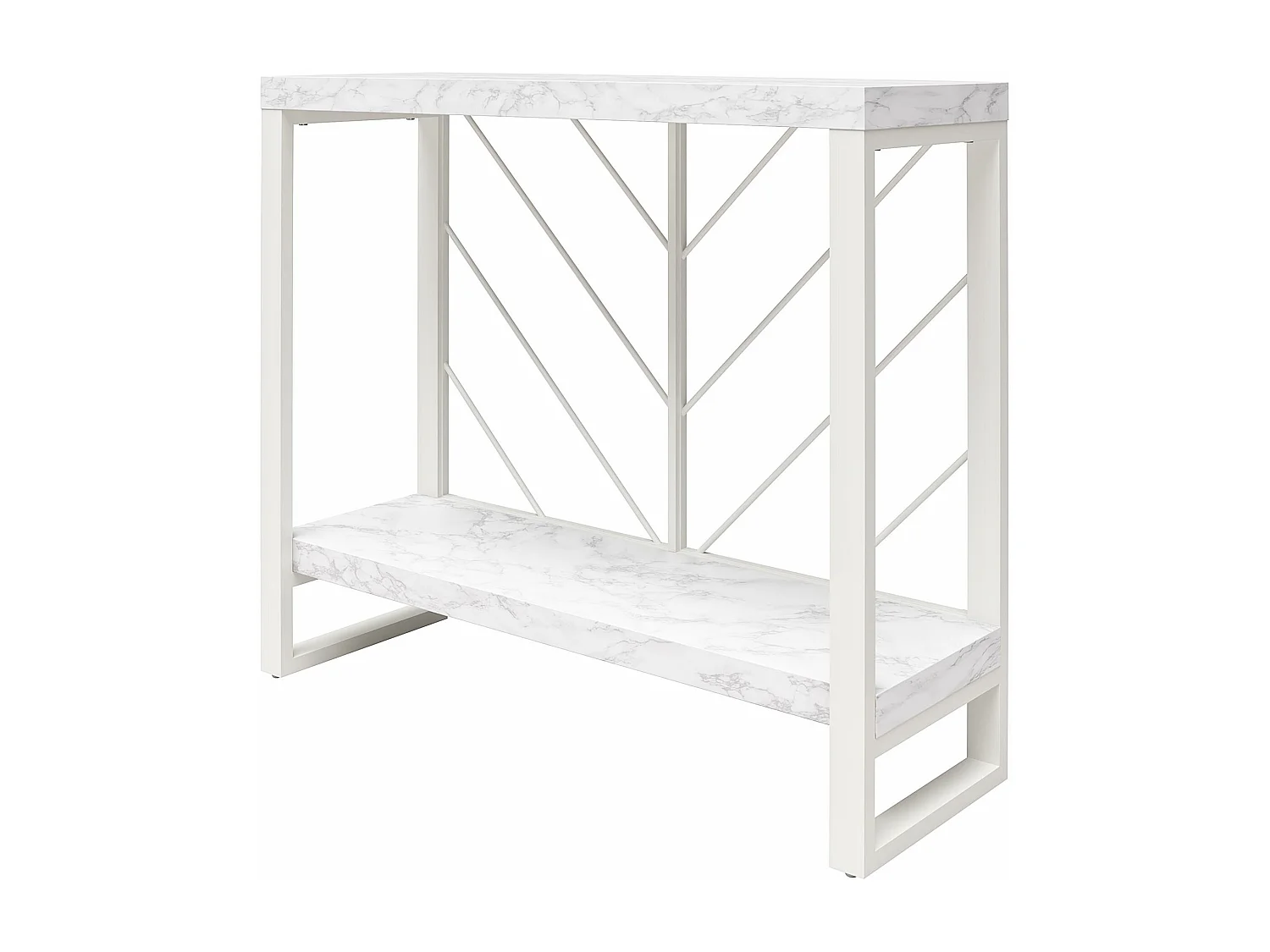 Brielle | Console tafel met 1 Plank in Wit Marmerlook