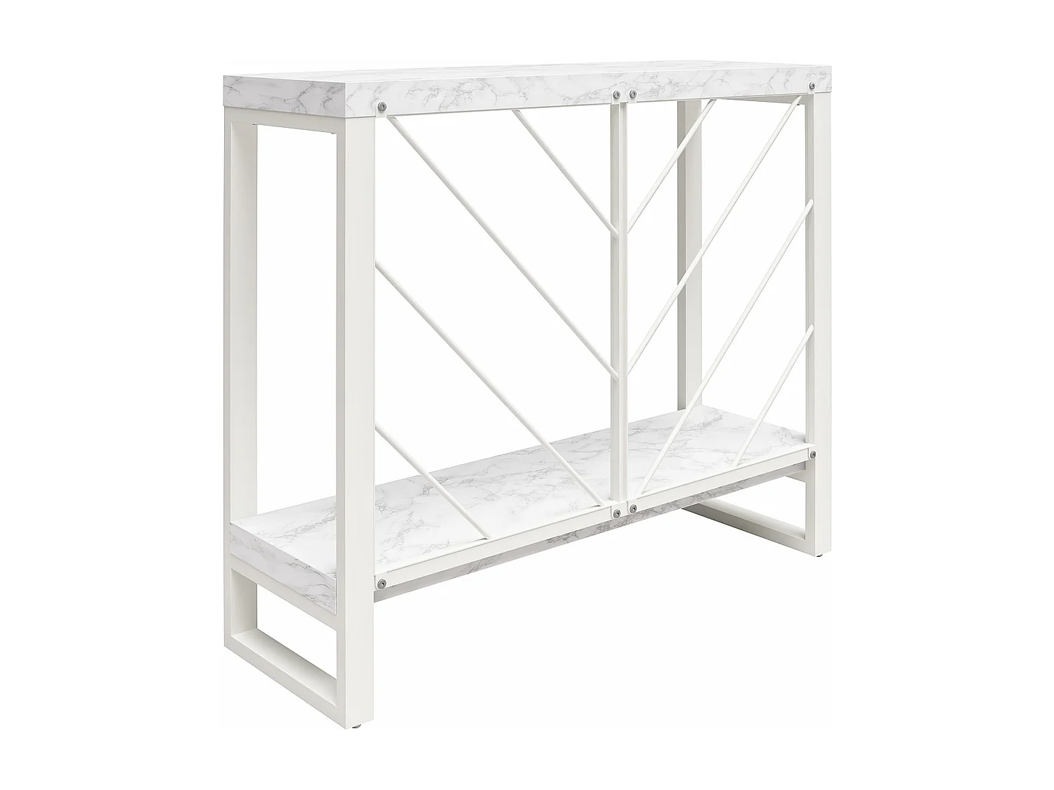 Brielle | Console tafel met 1 Plank in Wit Marmerlook