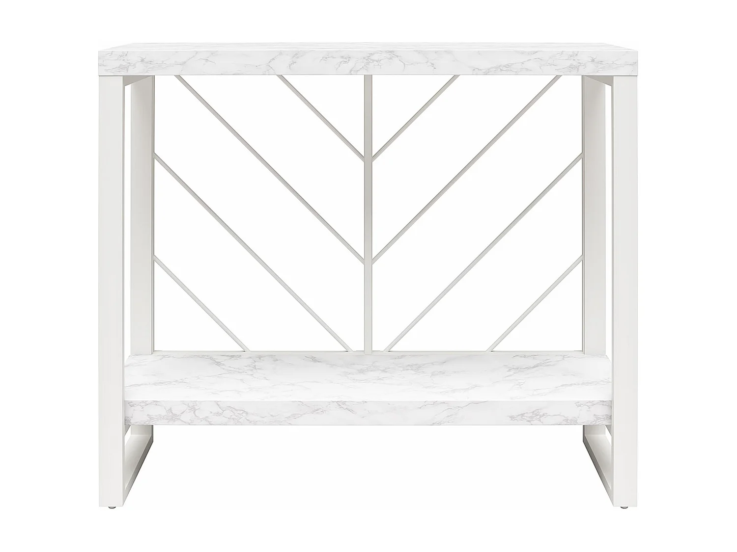 Brielle | Console tafel met 1 Plank in Wit Marmerlook