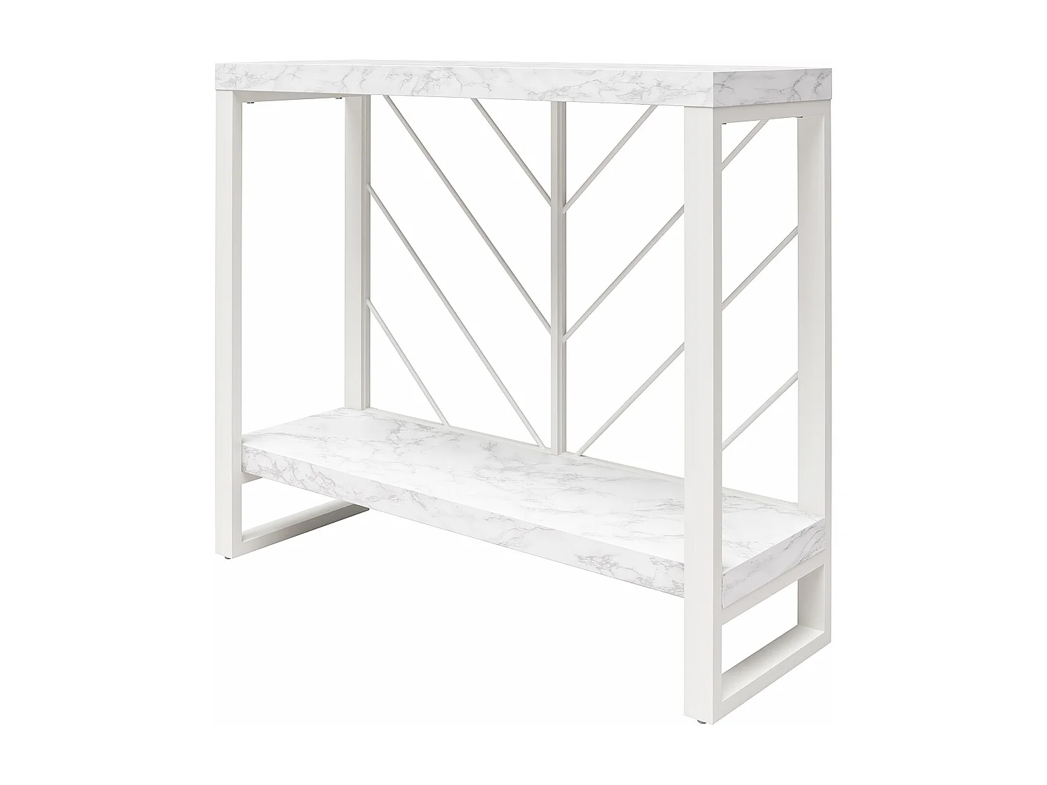 Brielle | Console tafel met 1 Plank in Wit Marmerlook