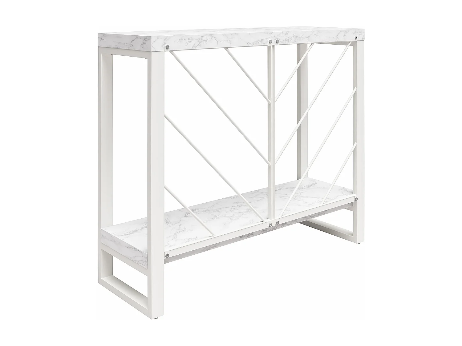 Brielle | Console tafel met 1 Plank in Wit Marmerlook