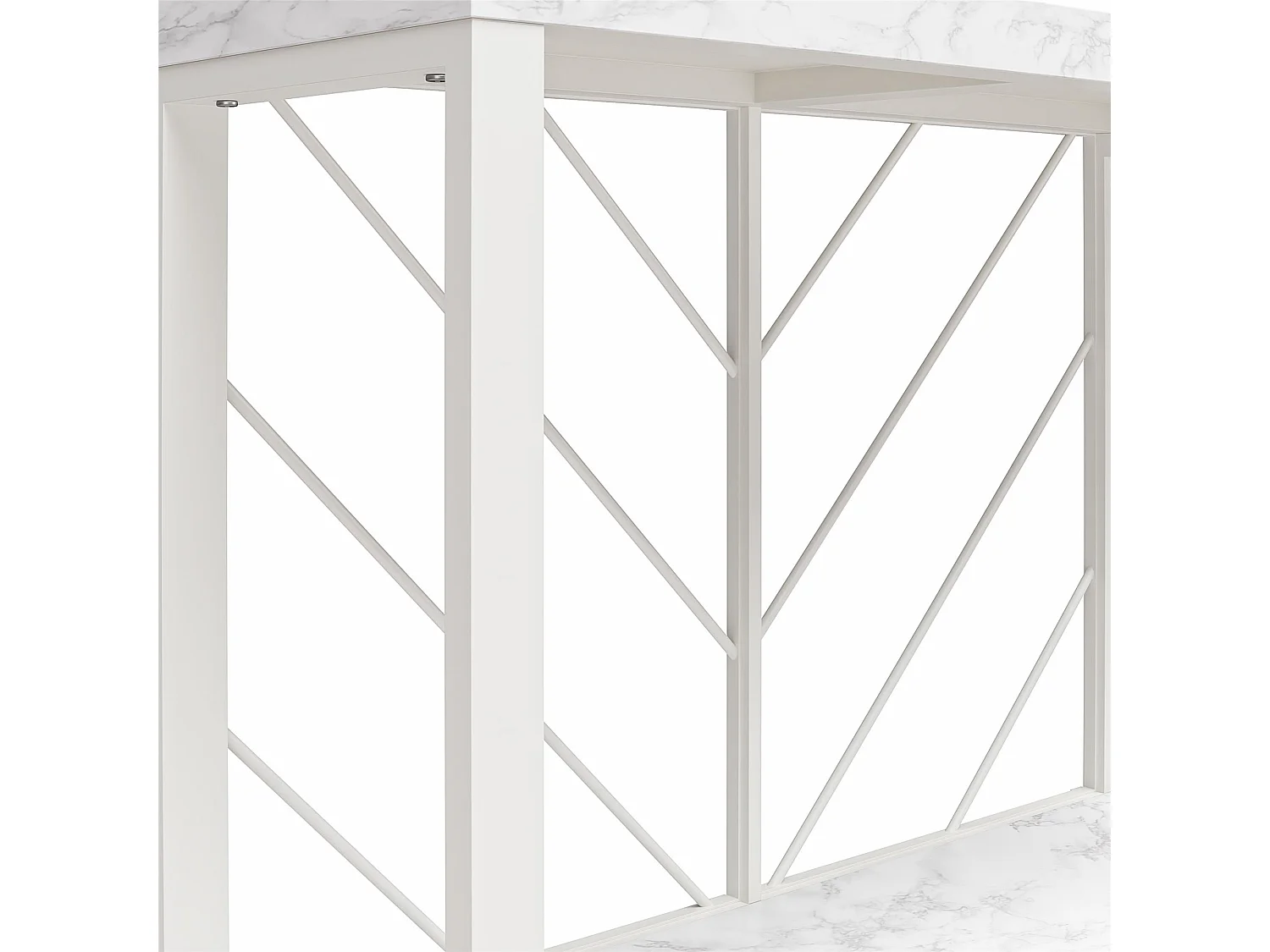 Brielle | Console tafel met 1 Plank in Wit Marmerlook