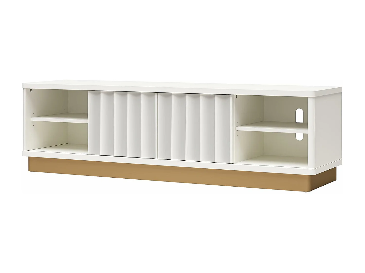 Rene | TV-meubel met 2 Schuifdeuren in Wit MDF