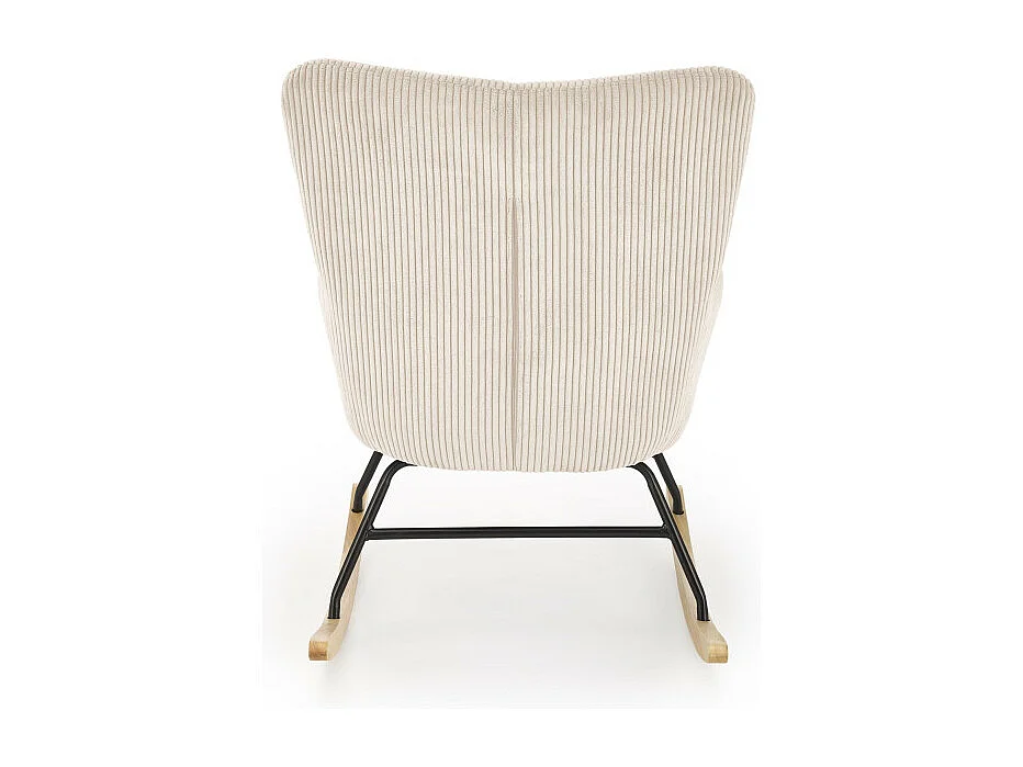 Mecedora confort de pana beige con reposabrazos Primrose