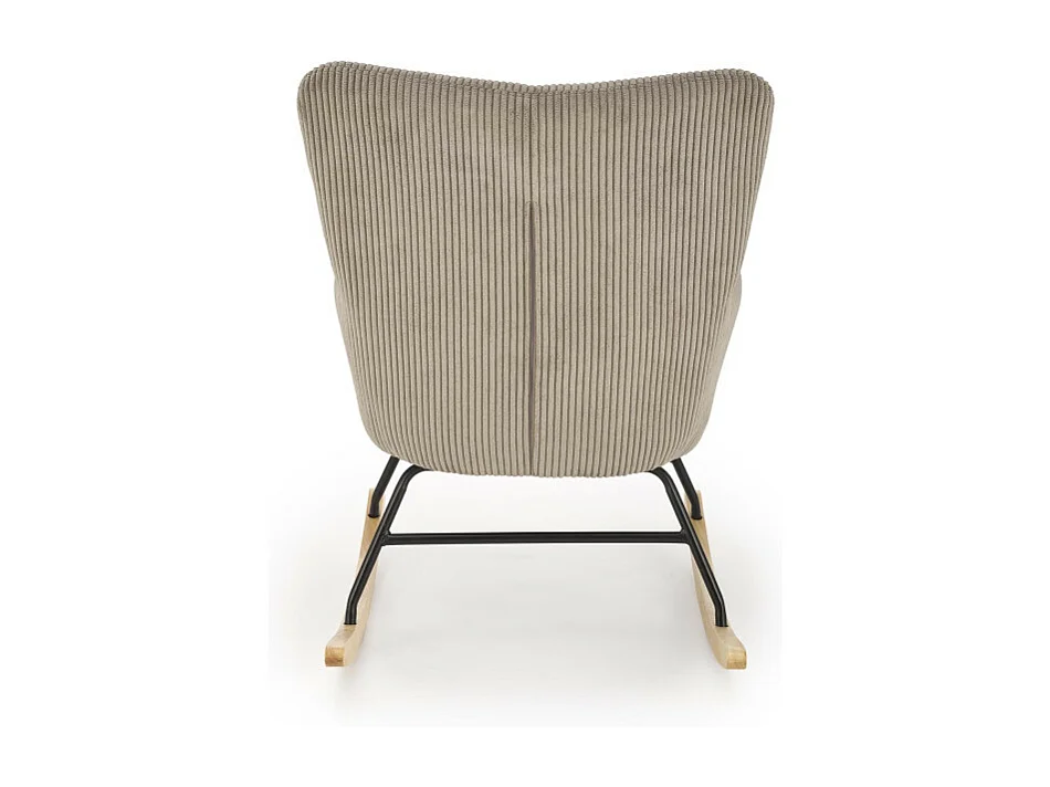 Sedia a dondolo comfort in velluto a coste grigio primula con braccioli