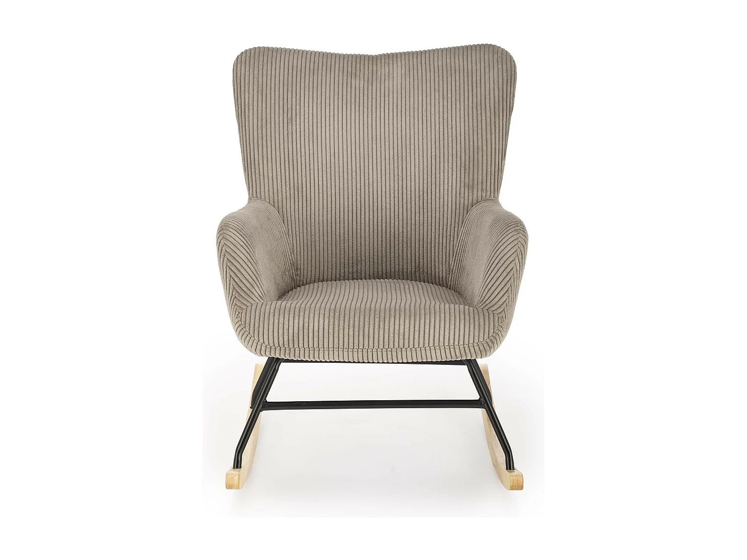 Rocking-Chair confort avec accoudoirs en velours côtelé gris Primrose