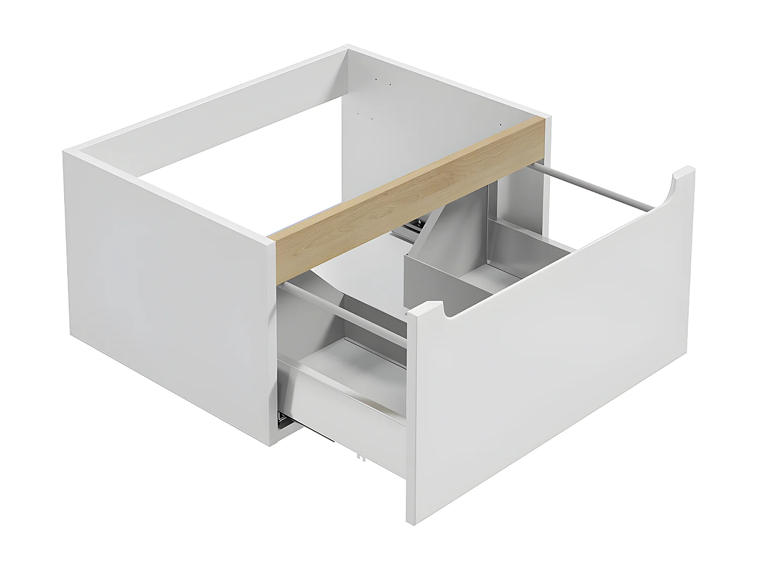 Ensemble meuble simple vasque 60cm 1 tiroir et colonne Livia Blanc et Bois