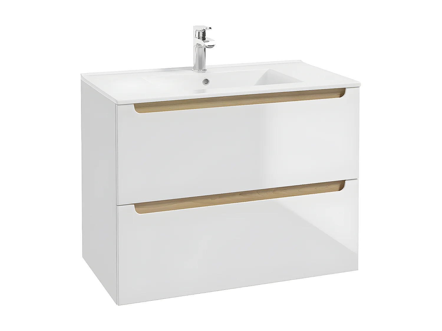 Set di mobili da bagno con lavabo Livia bianco 80cm
