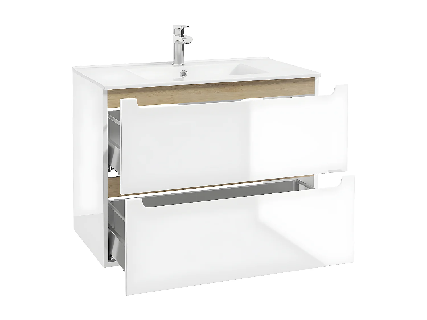 Set di mobili da bagno con lavabo Livia bianco 80cm