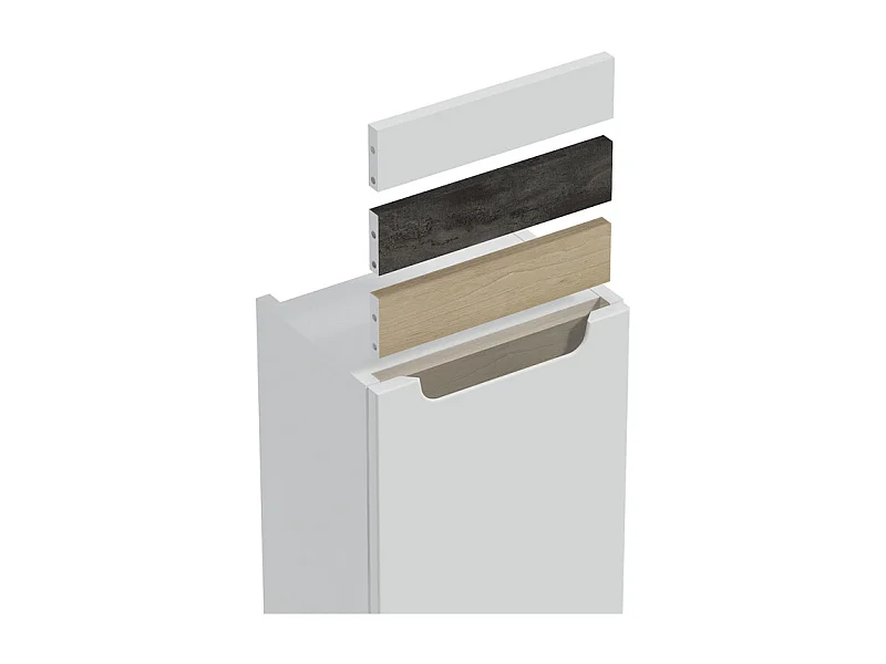 Ensemble meuble double vasque encastrée 120cm 4 tiroirs et colonne Livia Blanc et Bois