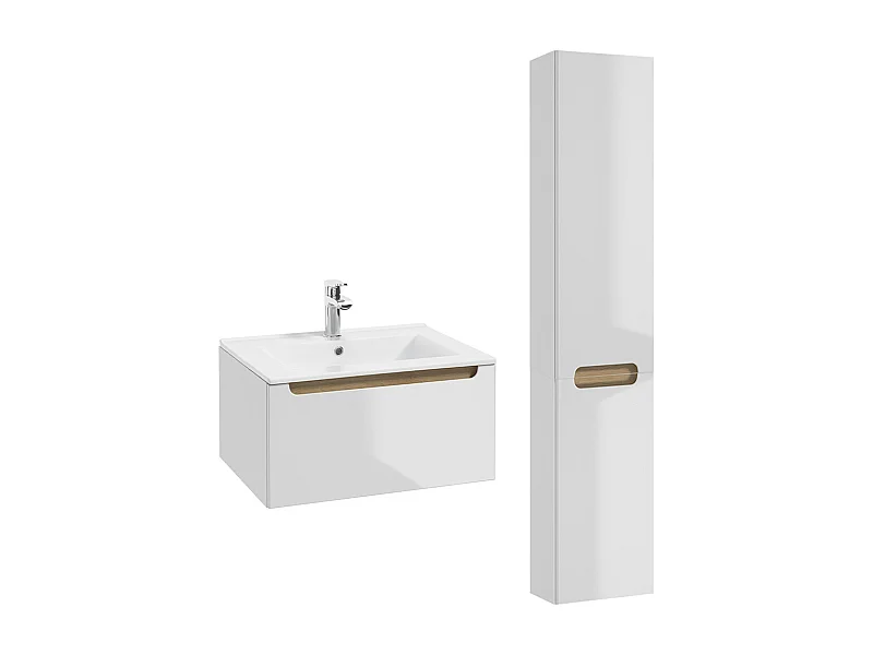 Set di mobili da bagno con lavabo Livia bianco 60cm