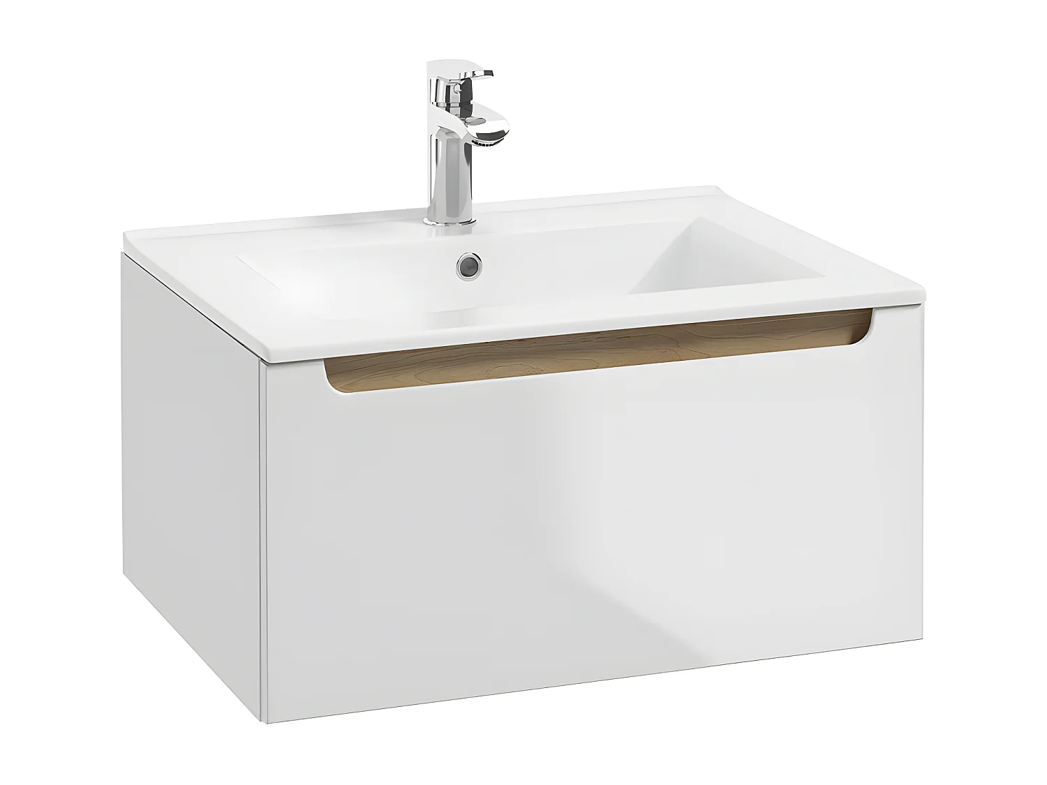 Set di mobili da bagno con lavabo Livia bianco 60cm