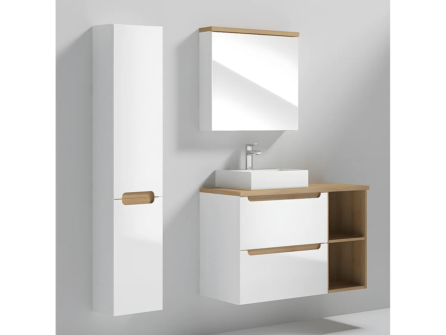 Set di mobili da bagno con lavabo Livia bianco 90cm