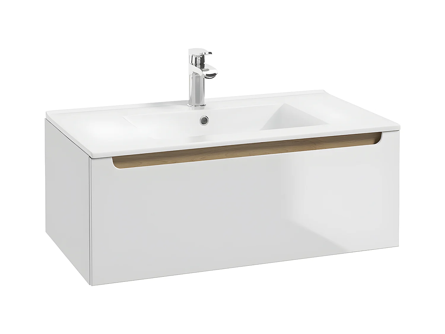 Set di mobili da bagno con lavabo Livia bianco 80cm