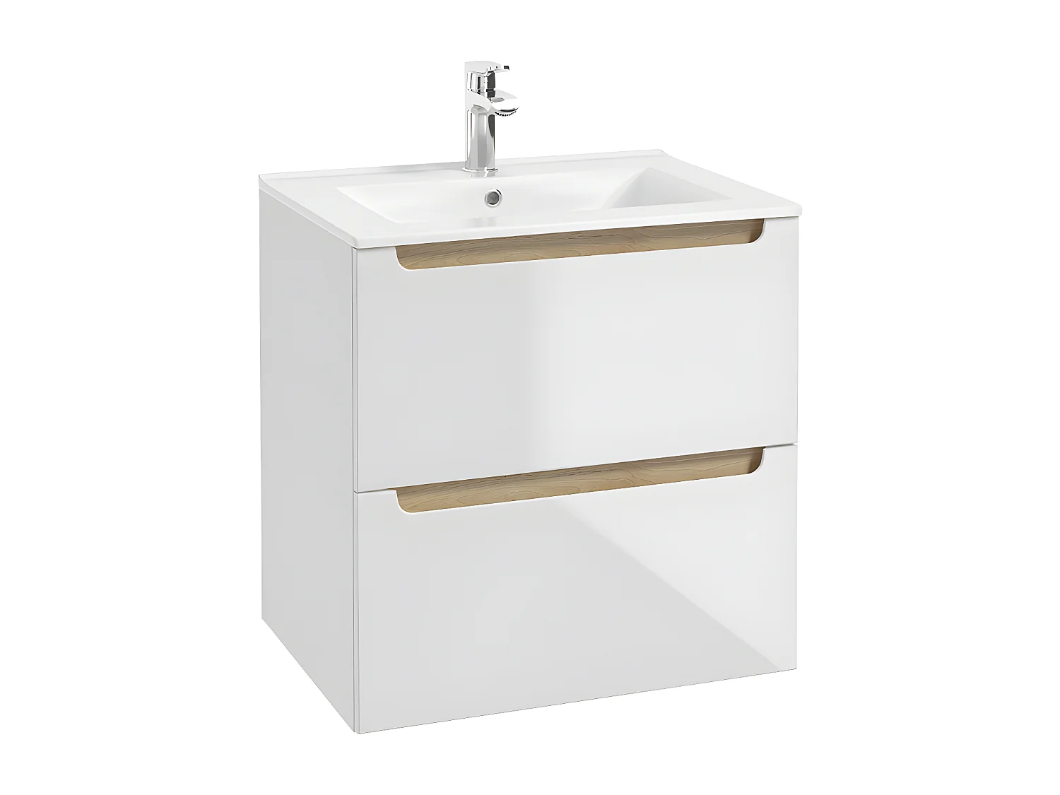 Set di mobili da bagno con lavabo Livia bianco 60cm