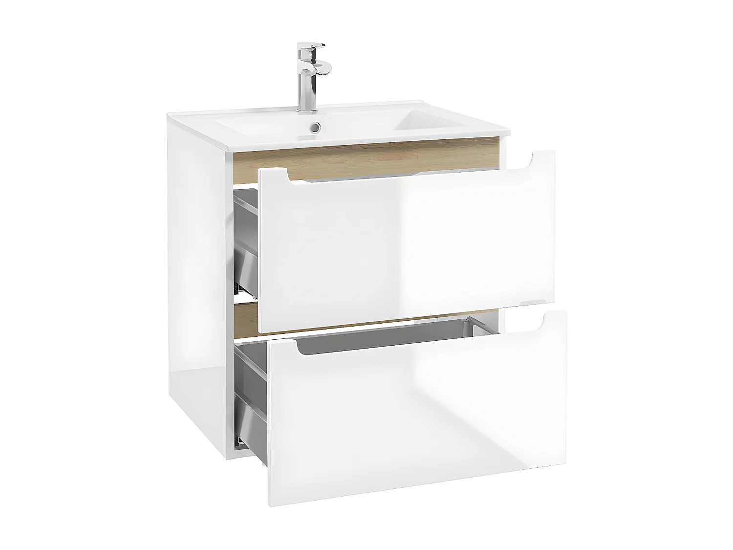 Set di mobili da bagno con lavabo Livia bianco 60cm