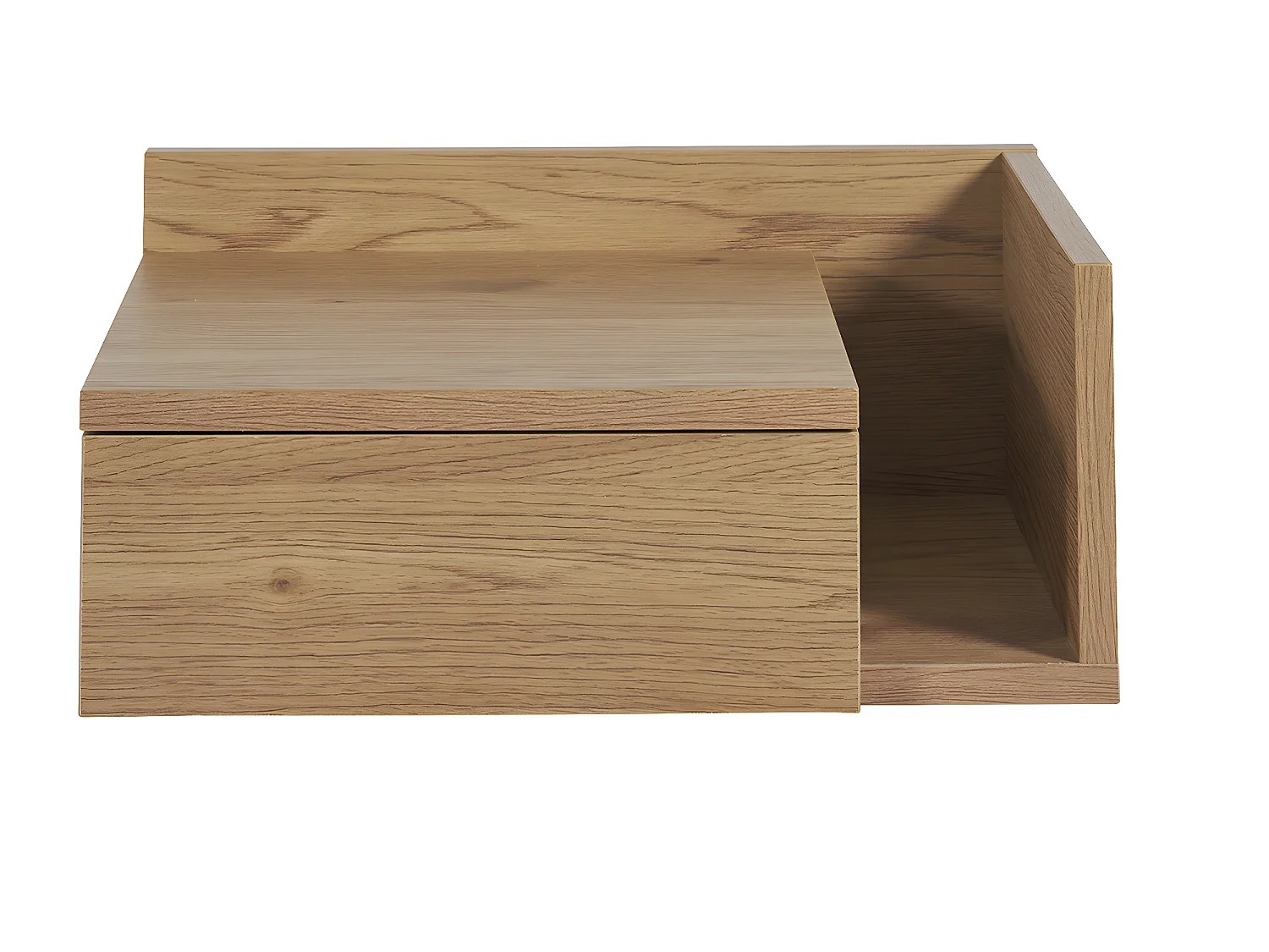 Comodino pensile finitura legno rovere chiaro con cassetto NASTY