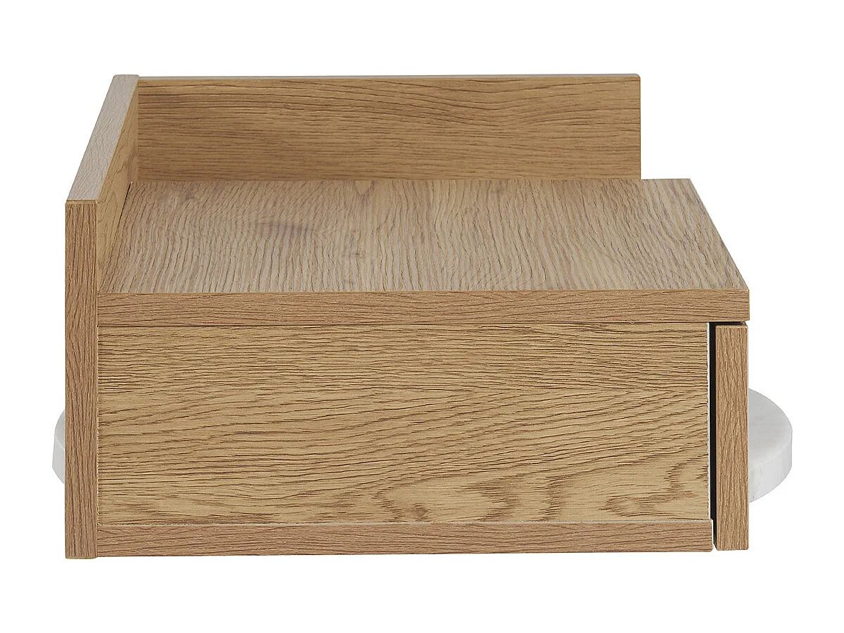 Table de chevet murale finition bois chêne clair avec tiroir NASTY