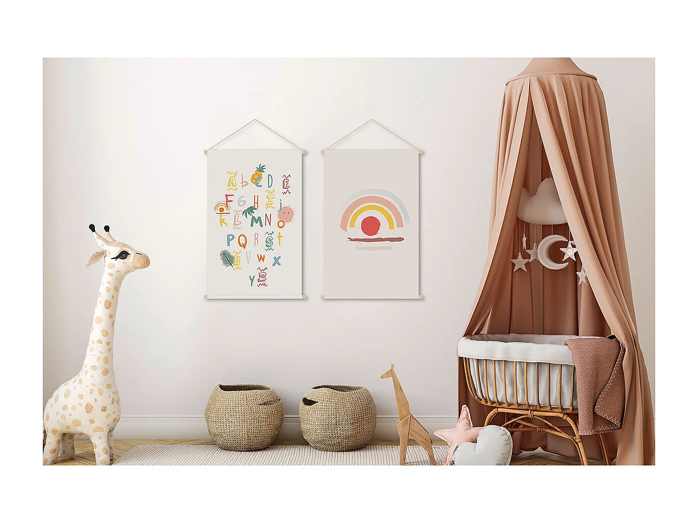 Kakemono bambini arcobaleno L40 x L60 cm HAPPY