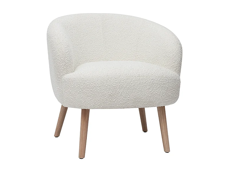 Sillón nórdico efecto borreguillo y madera MAGGIE
