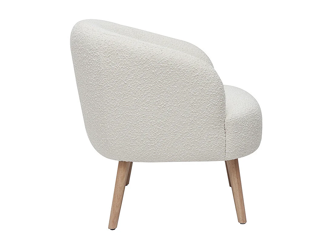 Sillón nórdico efecto borreguillo y madera MAGGIE