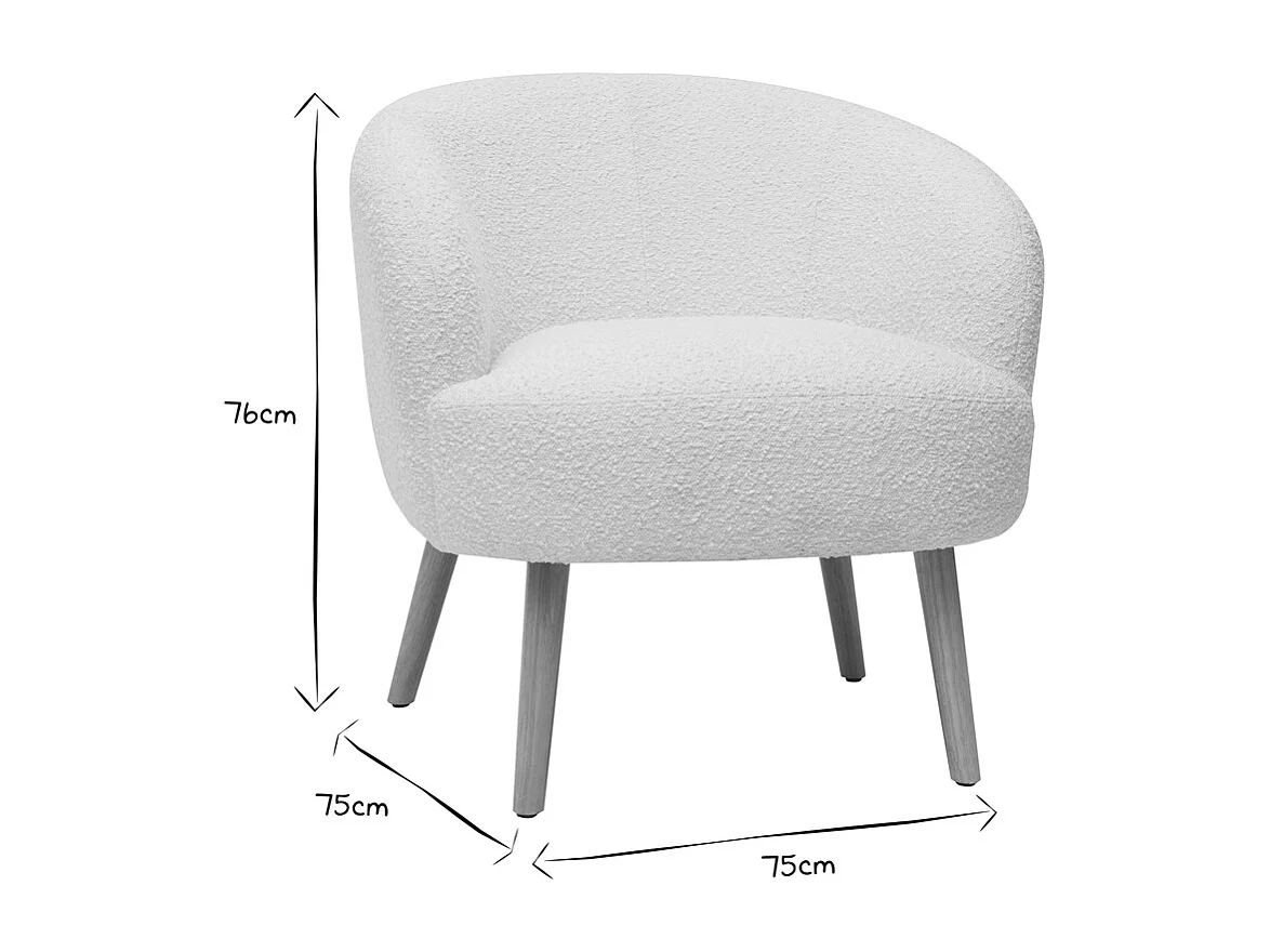 Sillón nórdico efecto borreguillo y madera MAGGIE