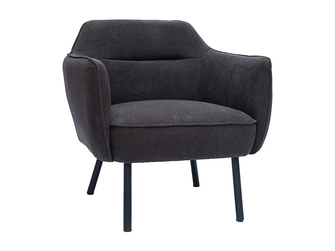 Poltrona design tessuto effetto velluto grigio scuro LAURENS