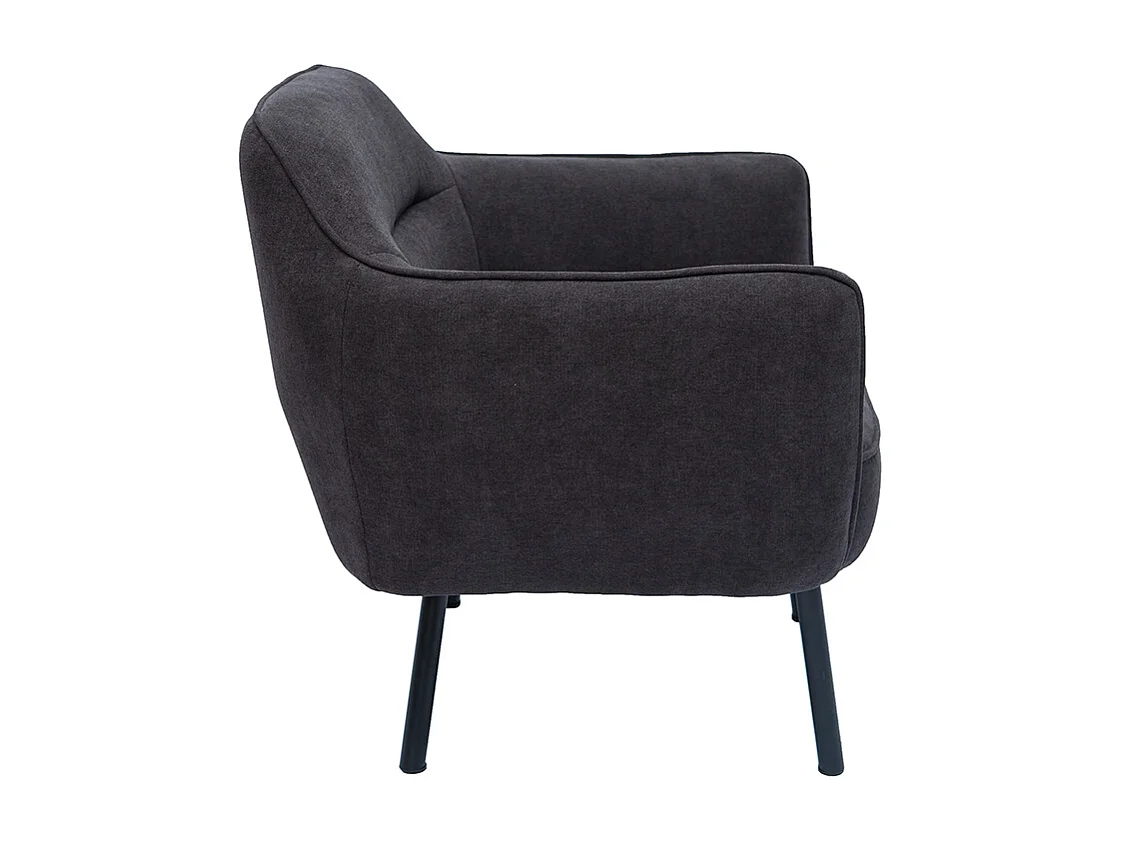 Poltrona design tessuto effetto velluto grigio scuro LAURENS