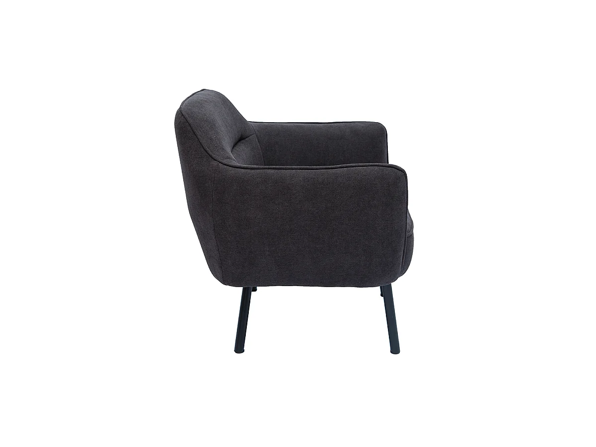 Sillón moderno de tela efecto aterciopelado gris oscuro LAURENS