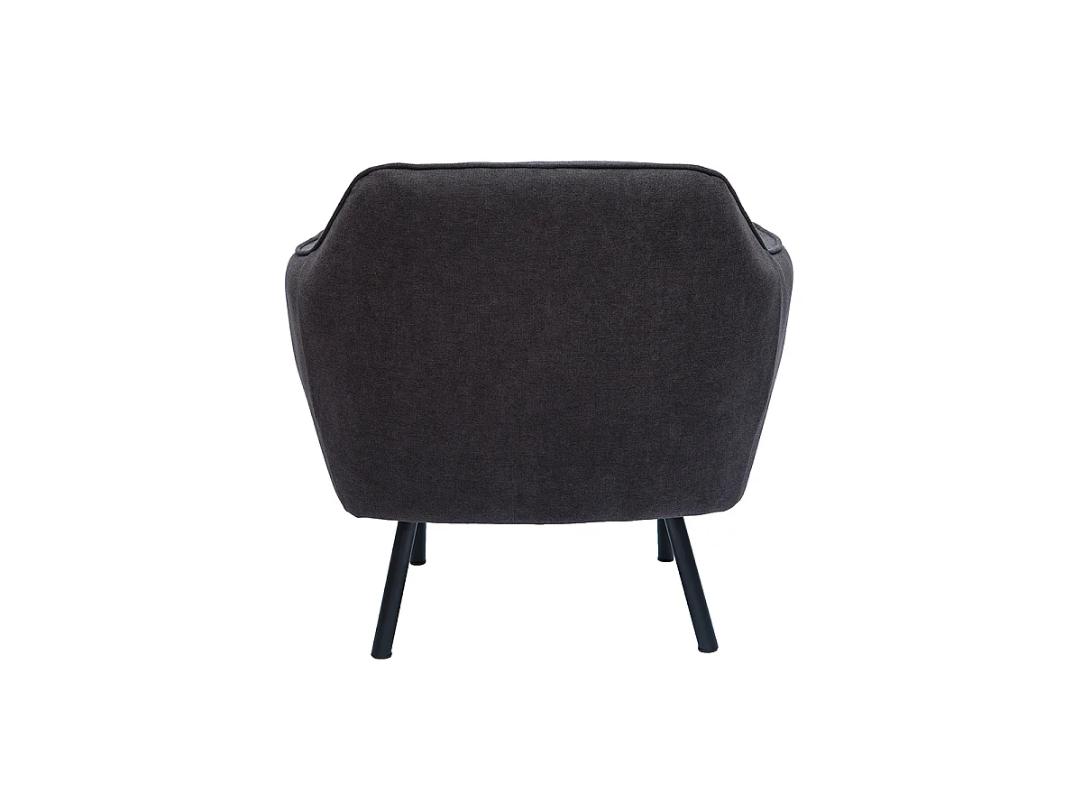 Sillón moderno de tela efecto aterciopelado gris oscuro LAURENS