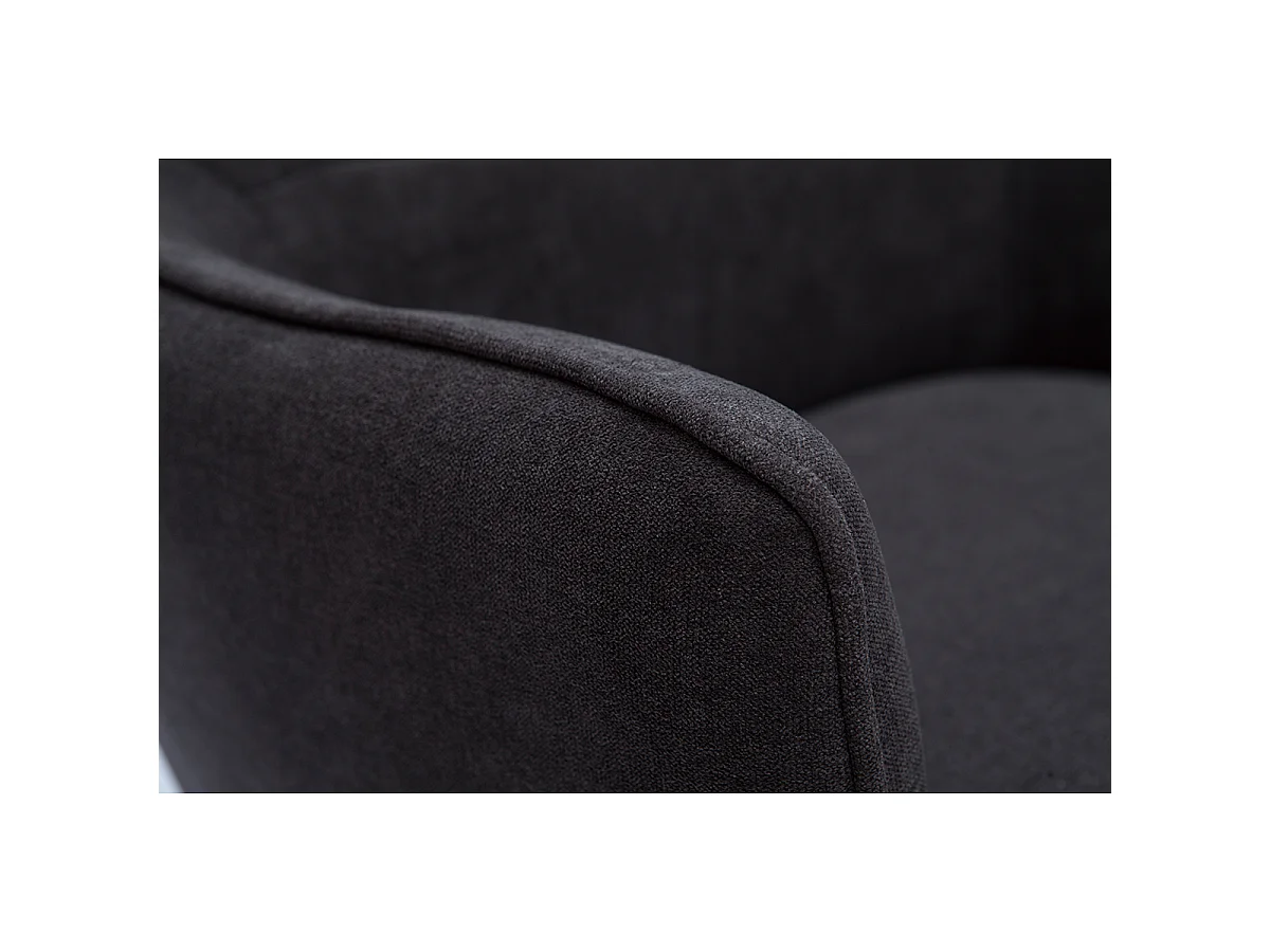Sillón moderno de tela efecto aterciopelado gris oscuro LAURENS