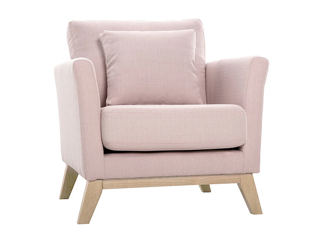 Sillón nórdico desenfundable de tela rosa OSLO