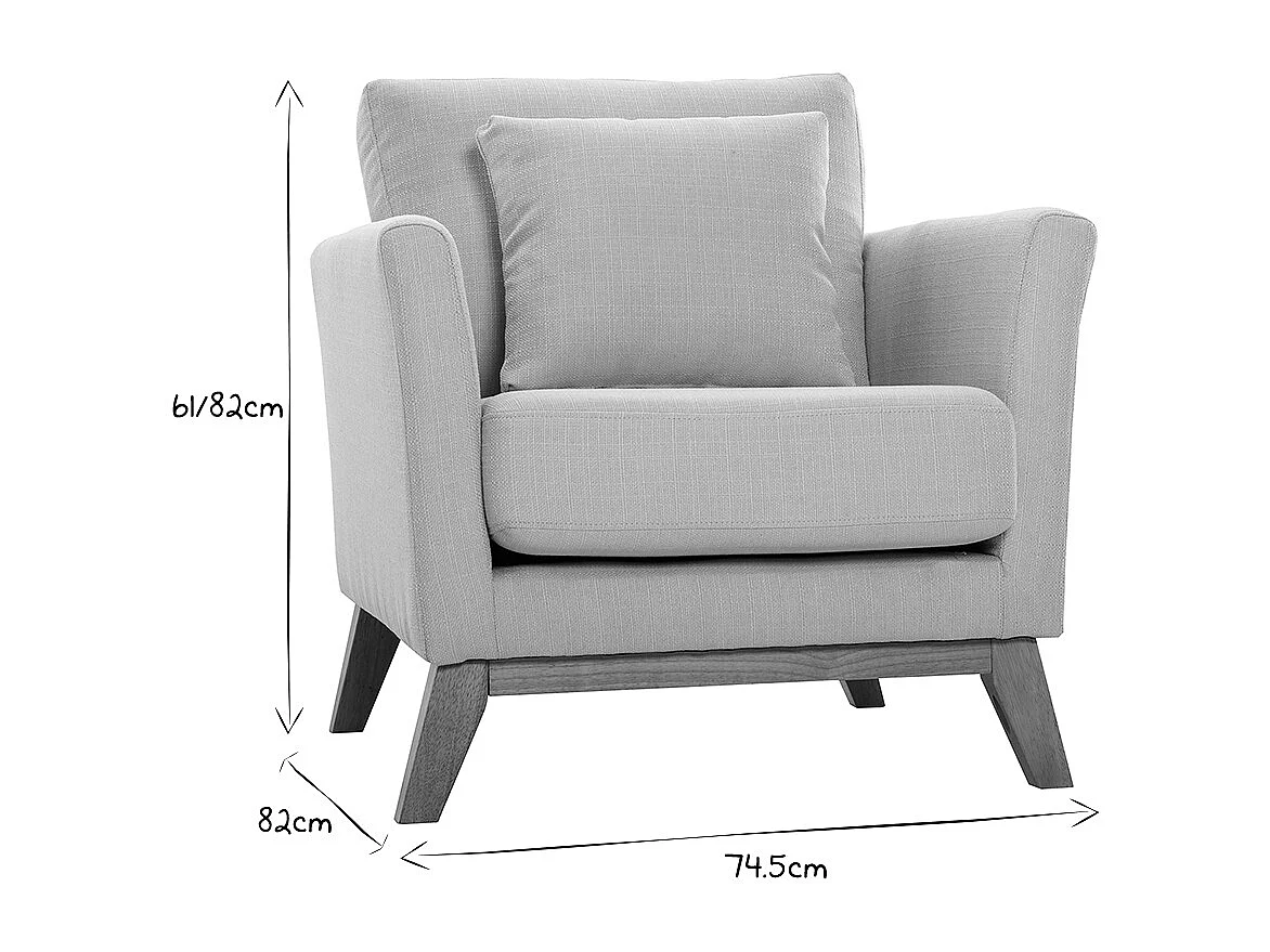 Sillón nórdico desenfundable de tela rosa OSLO