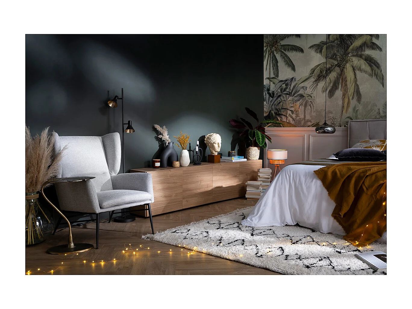 Designer-Stoffsessel aus grünem strukturiertem Samtstoff COME