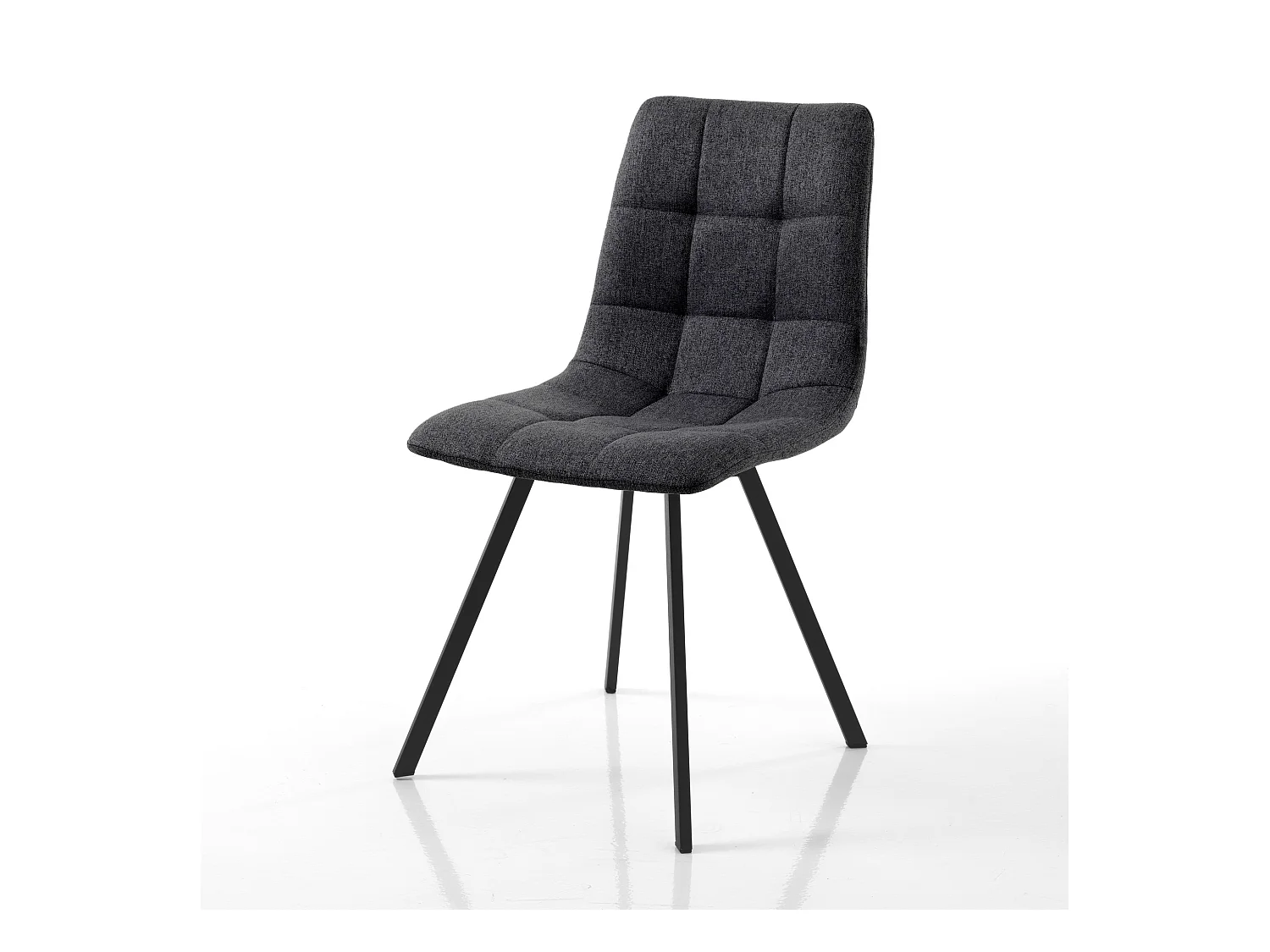 Lot de 4 chaises tapissée JANE ANTHRACITE
