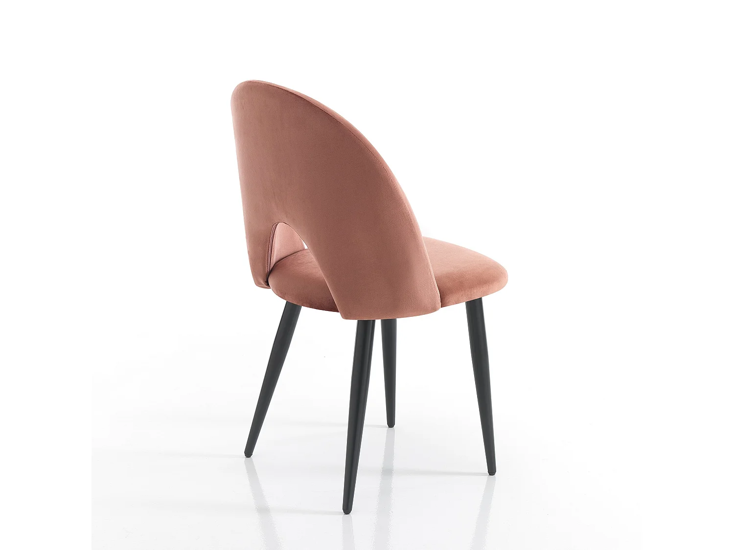 Juego de 4 sillas de comedor cocina diseño moderno en terciopelo Bounty - Rosa