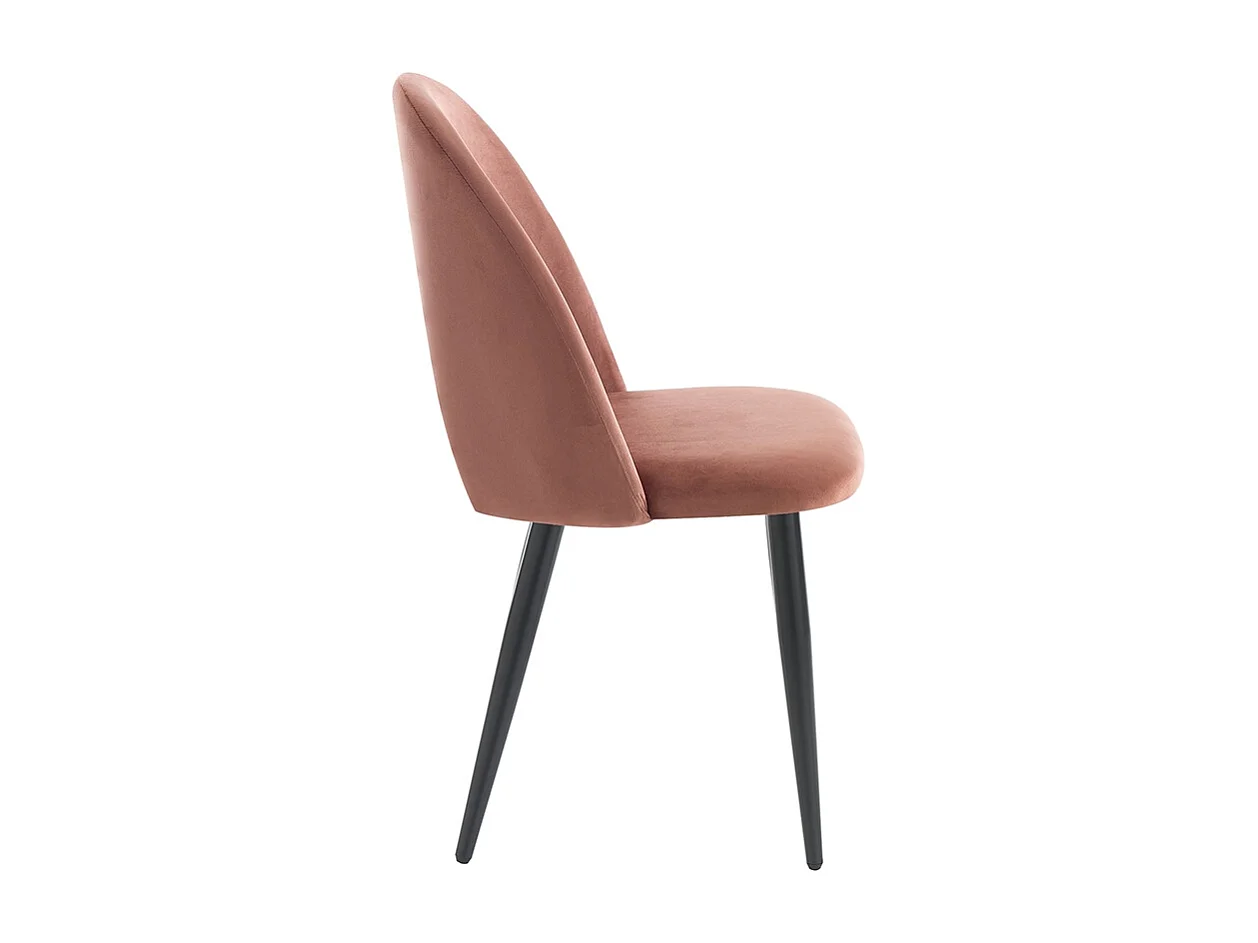 Juego de 4 sillas de comedor cocina diseño moderno en terciopelo Bounty - Rosa