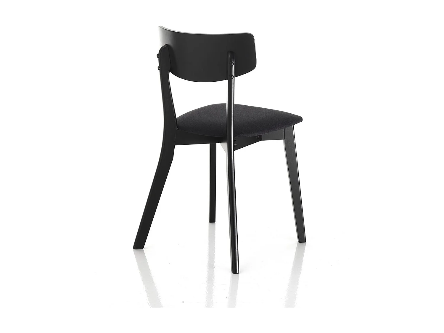 Juego de 2 sillas de madera maciza tapizadas para cocina y comedor Tokyo - Negro