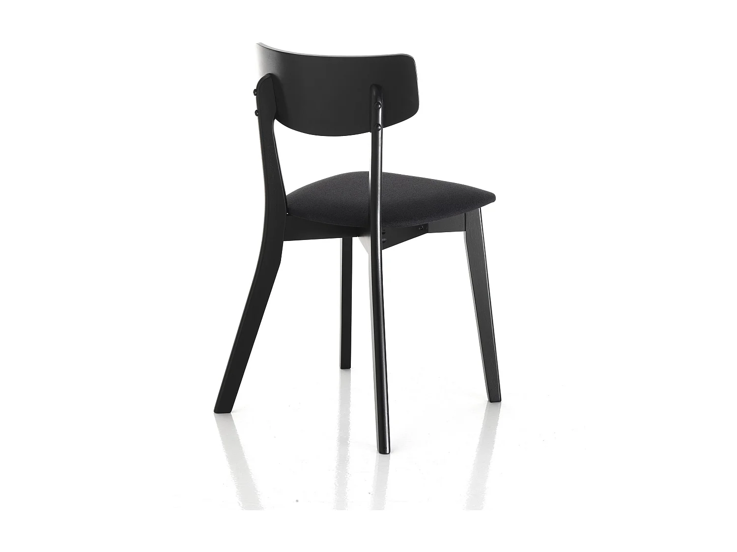 Juego de 2 sillas de madera maciza tapizadas para cocina y comedor Tokyo - Negro
