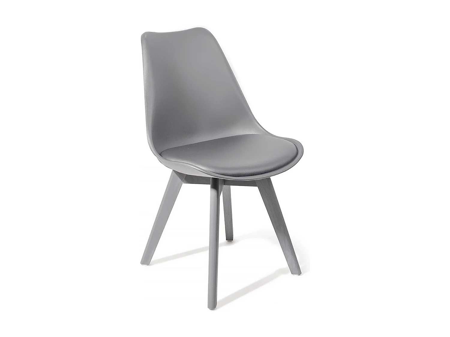 4er-Set Küchenstühle aus grauem Polypropylen Smart Full Grey