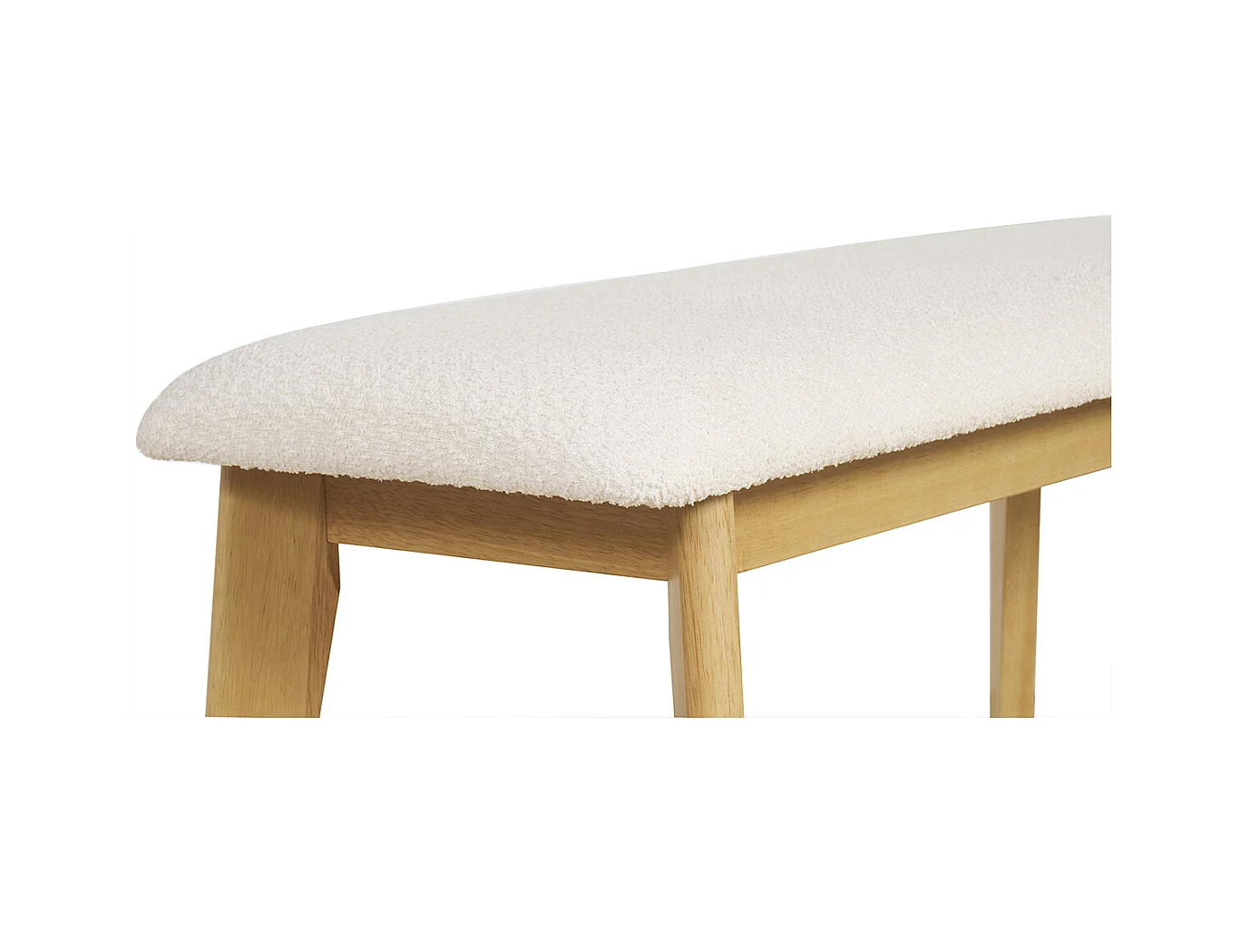 Banco nórdico de borreguillo blanco y madera clara 92 cm ELION