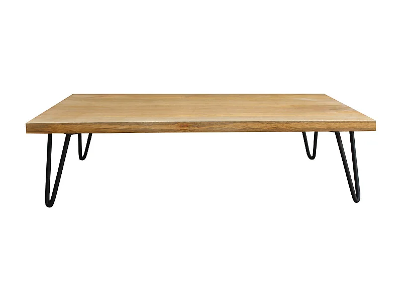 Couchtisch Mangoholz Hairpin Tischbeine Metall Vibes