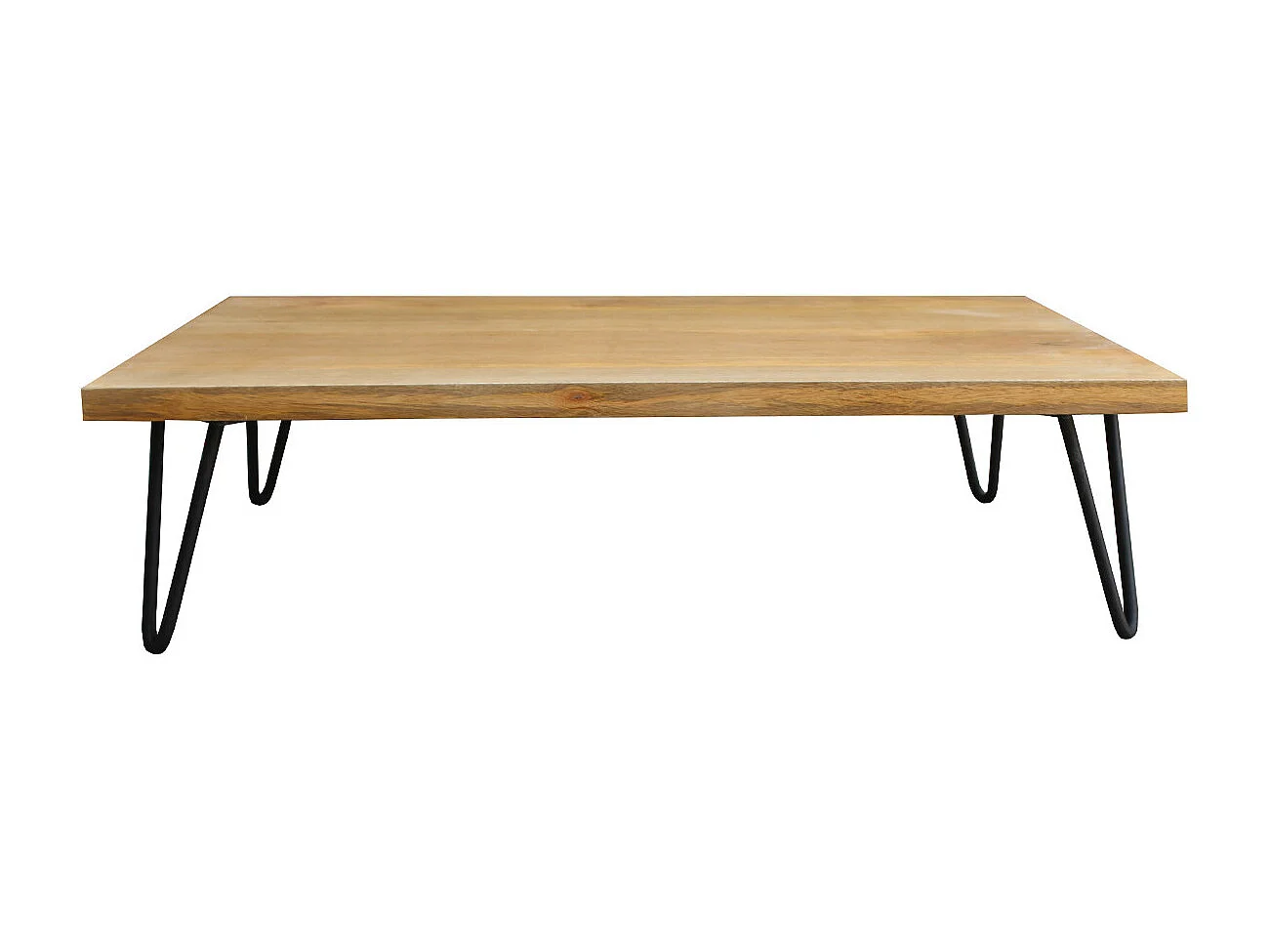 Table basse rectangulaire bois manguier massif et métal noir L117 cm VIBES