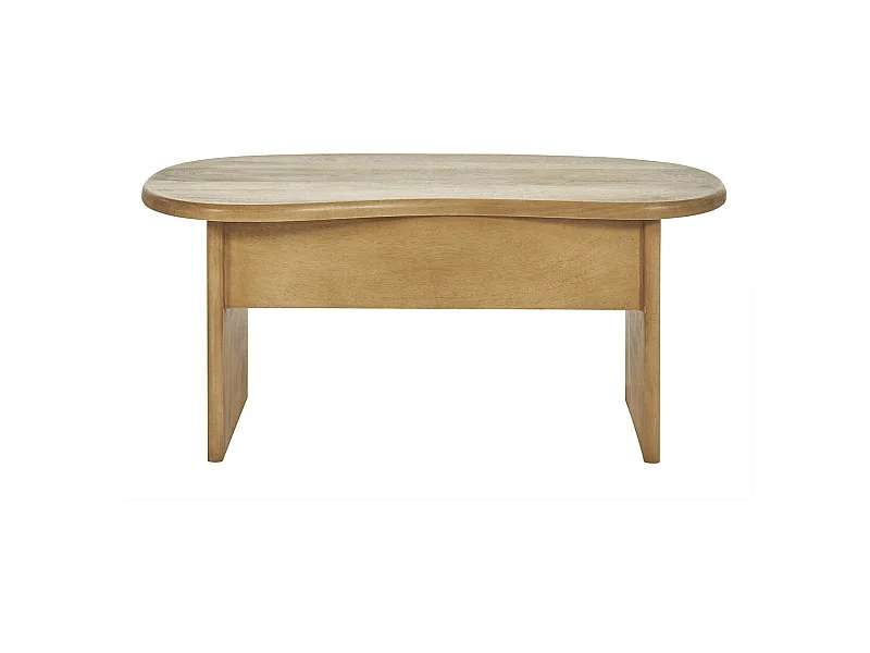 Table basse relevable design haricot avec rangement en bois manguier massif L95 cm KOKOA